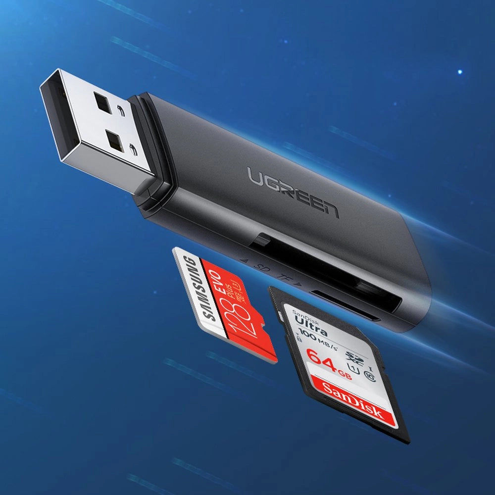Четец за карти USB 3.0 UGREEN CM264, SD - microSD, Черен