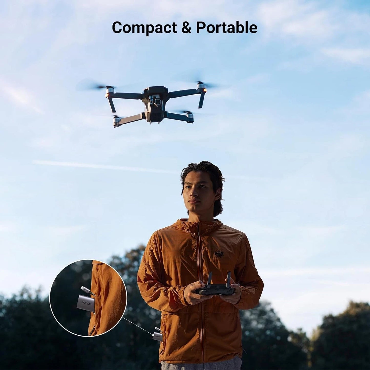 Четец за карти USB-C UGREEN CM401, SD - microSD, Сив