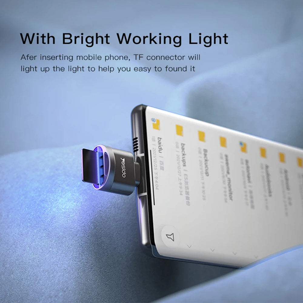 Четец за карти USB-C Yesido GS19, microSD, Сив