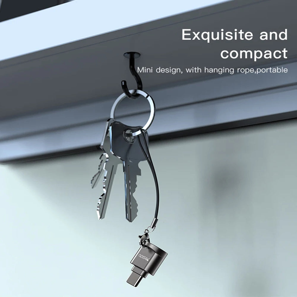 Четец за карти USB-C Yesido GS19, microSD, Сив