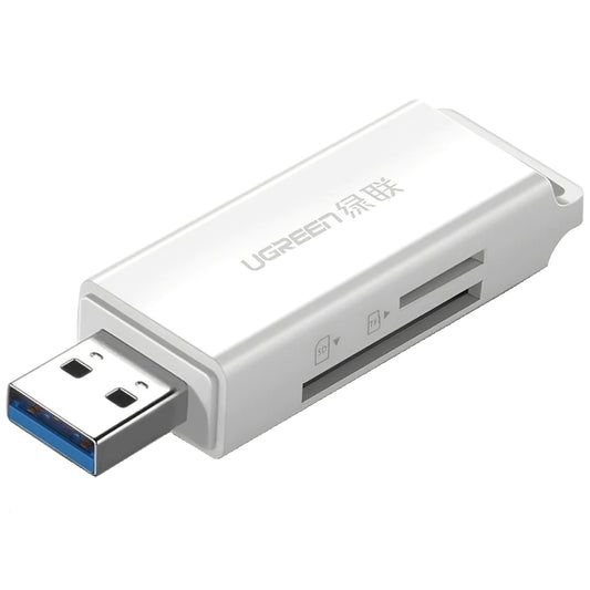 USB 3.0 четец за карти UGREEN CM104, SD - microSD, бял