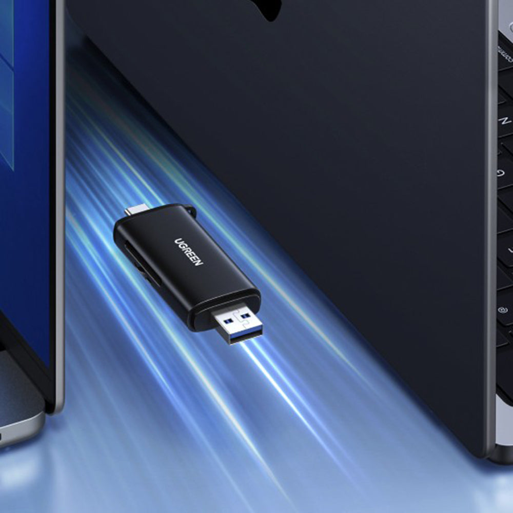 Четец за карти USB / USB-C UGREEN CM803 (65024), SD - microSD, Черен