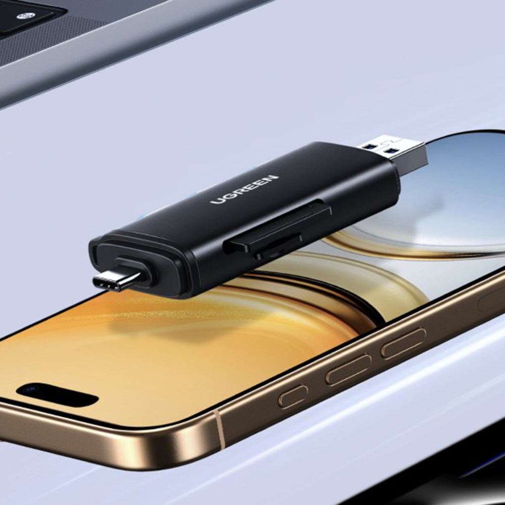 Четец за карти USB / USB-C UGREEN CM803 (65024), SD - microSD, Черен