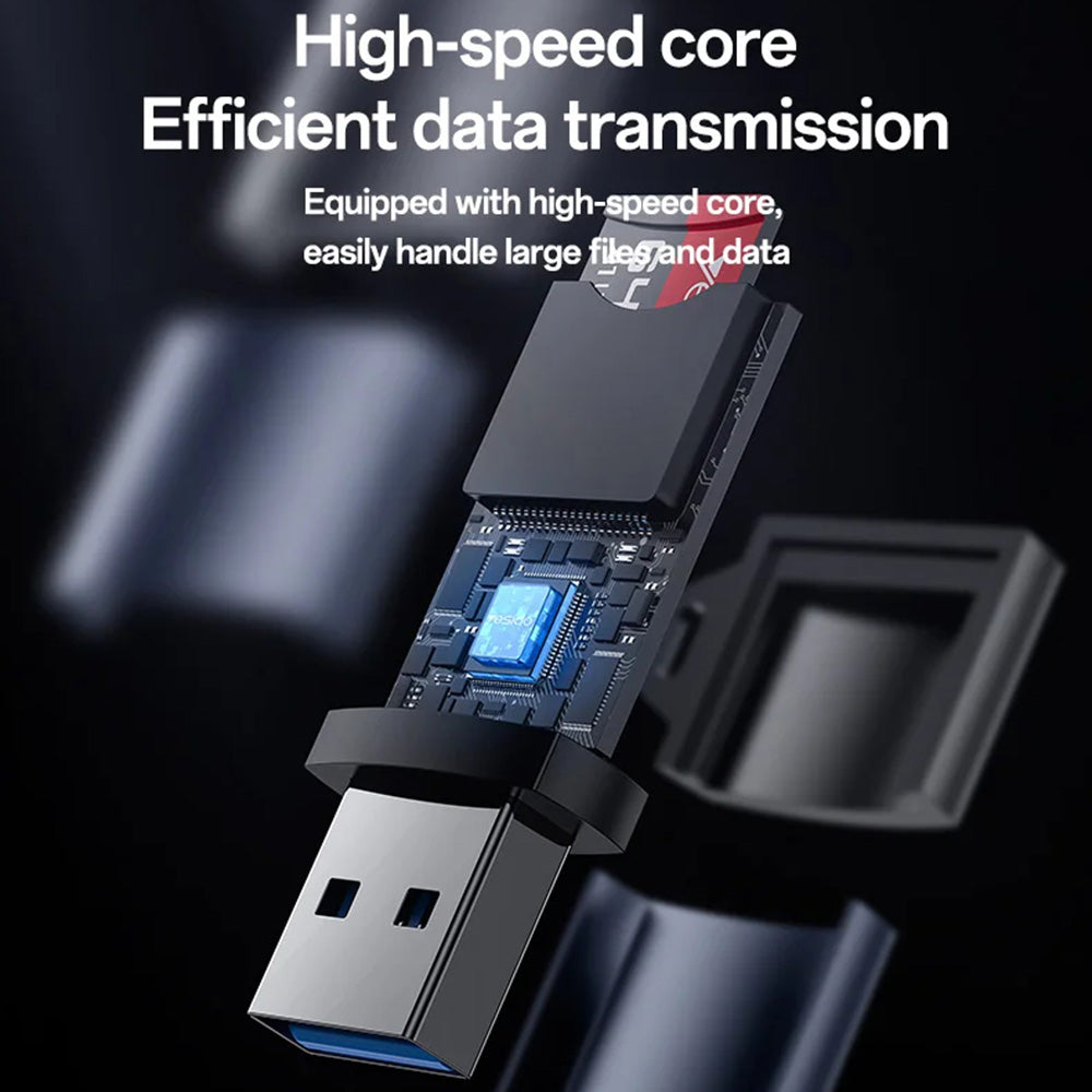 Четец за карти USB 3.0 Yesido GS36, microSD, Черен