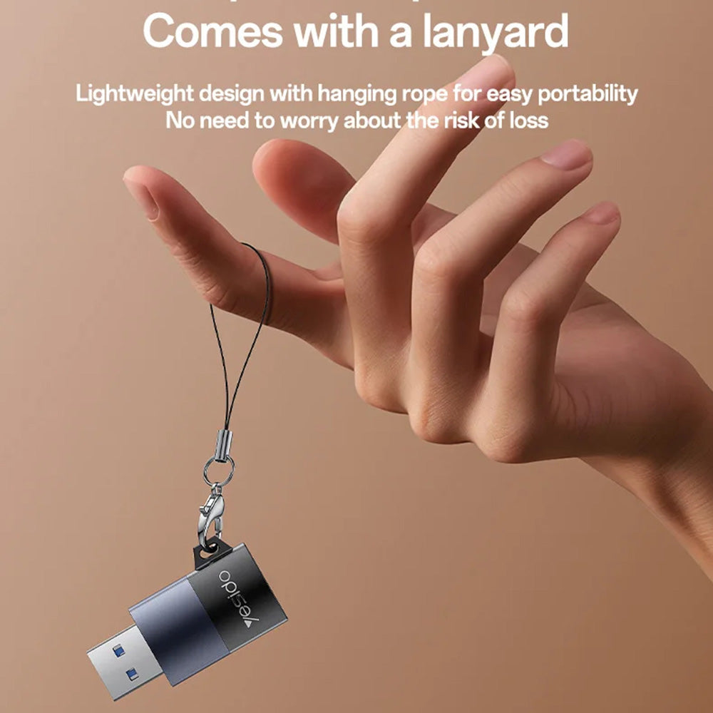 Четец за карти USB 3.0 Yesido GS36, microSD, Черен