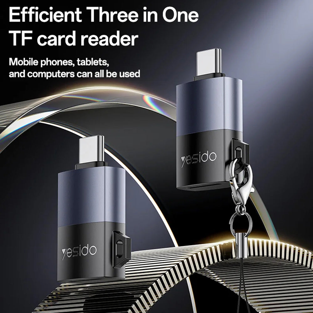 Четец за карти USB-C Yesido GS37, microSD, Черен