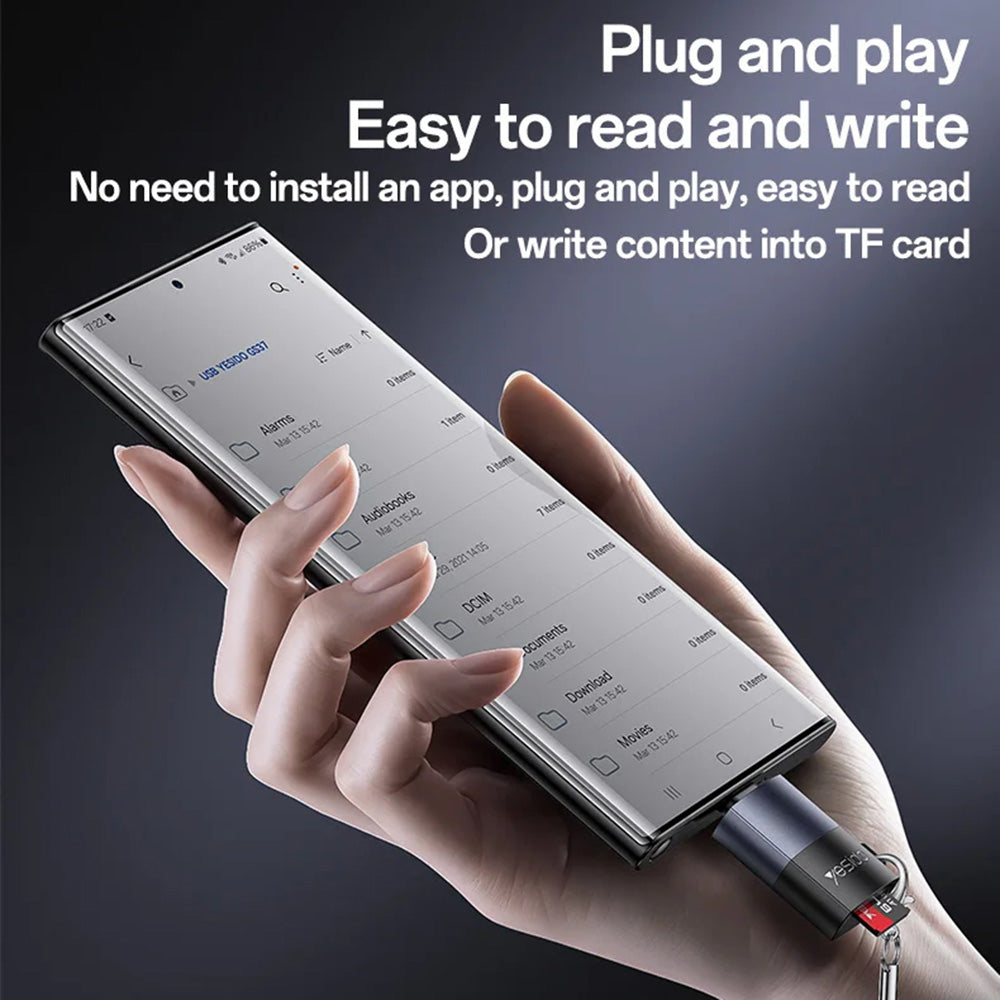 Четец за карти USB-C Yesido GS37, microSD, Черен