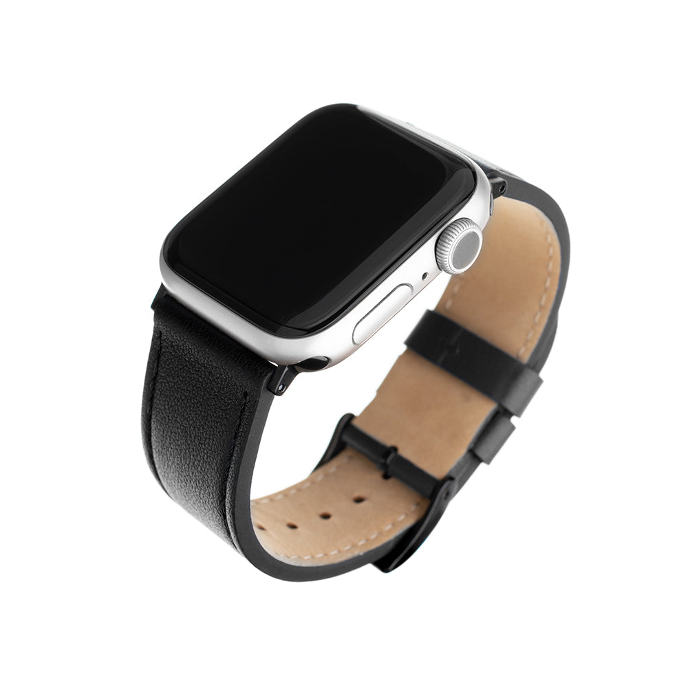Каишка Fixed Leather за Apple Watch 42mm / 41mm / 40mm / 38mm Series, Черна
