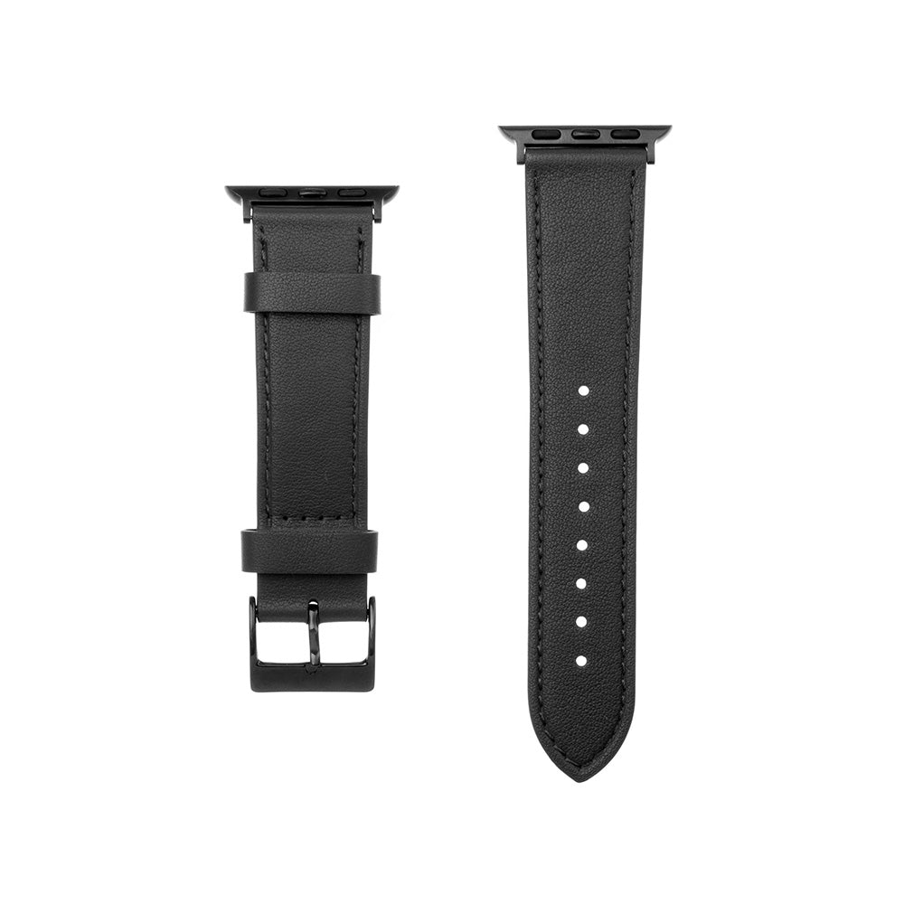 Каишка Fixed Leather за Apple Watch 42mm / 41mm / 40mm / 38mm Series, Черна