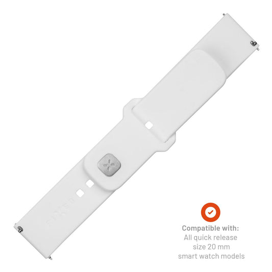 Каишка Fixed Silicone Sporty за Samsung Galaxy Watch / Huawei Watch Series, 20mm, Бяла