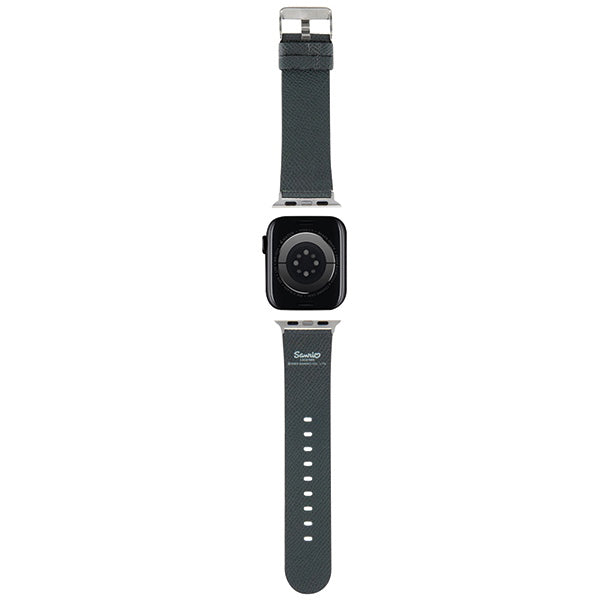 Каишка Hello Kitty Leather Kitty Head за Apple Watch 42mm / 41mm / 40mm / 38mm Series, Черна