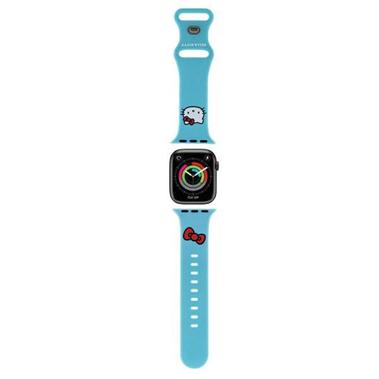 Каишка Hello Kitty Silicone Kitty Head за Apple Watch 42mm / 41mm / 40mm / 38mm Series, Синя