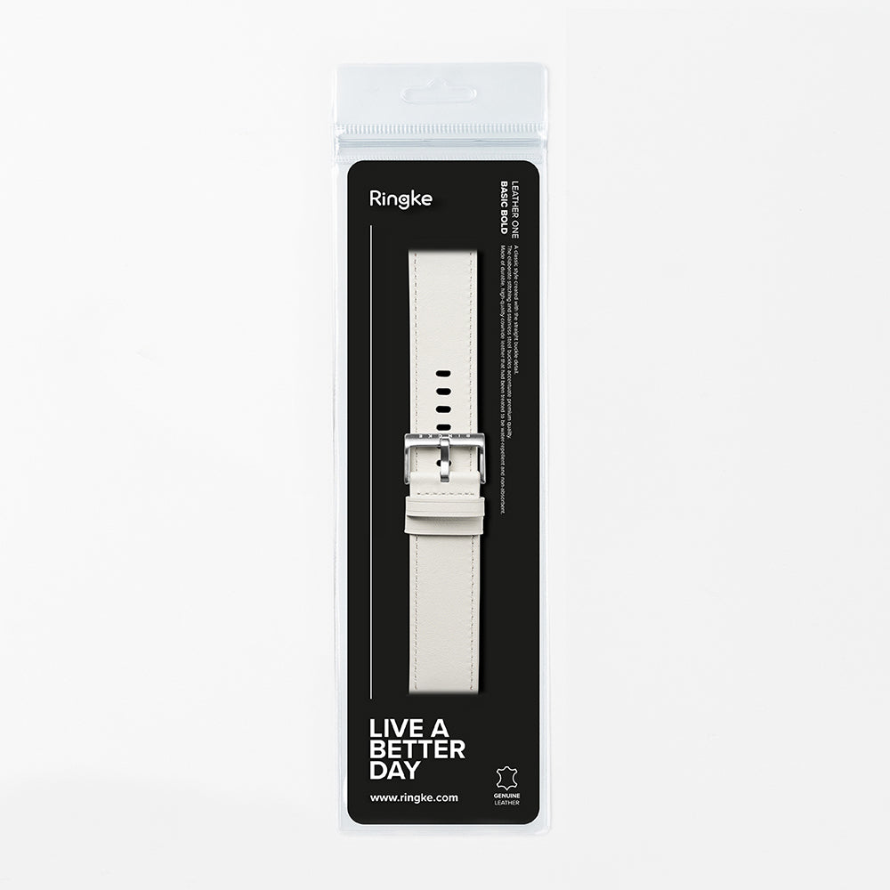 Каишка Ringke One Basic Bold за Fossil Watch / Mobvoi Watch / Suunto Watch Series, 24mm, Бяла