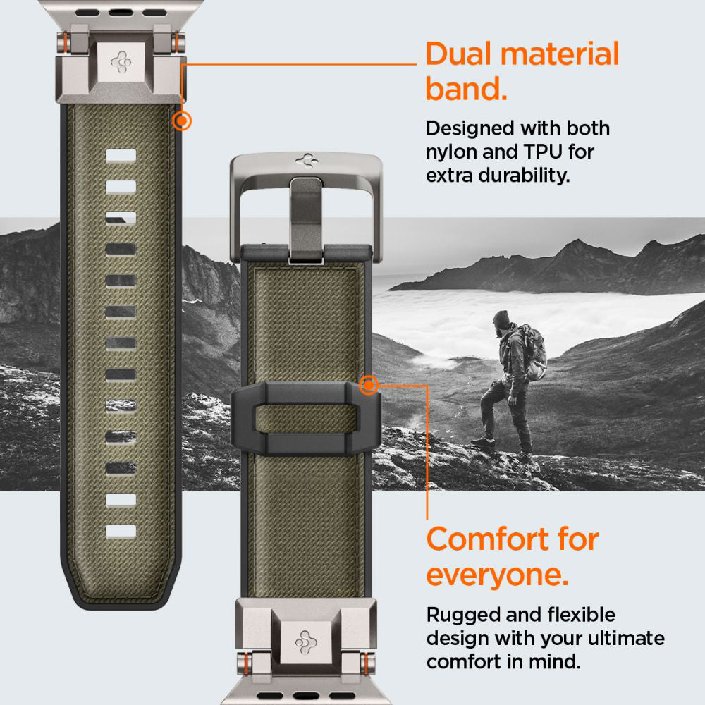 Каишка Spigen DuraPro Armor за Apple Watch 49mm / 46mm / 45mm / 44mm / 42mm Series, зелена AMP09102