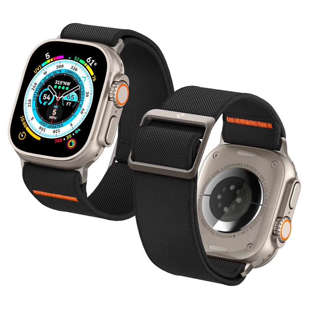 Каишка Spigen Fit Lite Ultra за Apple Watch 49mm / 46mm / 45mm / 44mm / 42mm Series, Черна AMP05983
