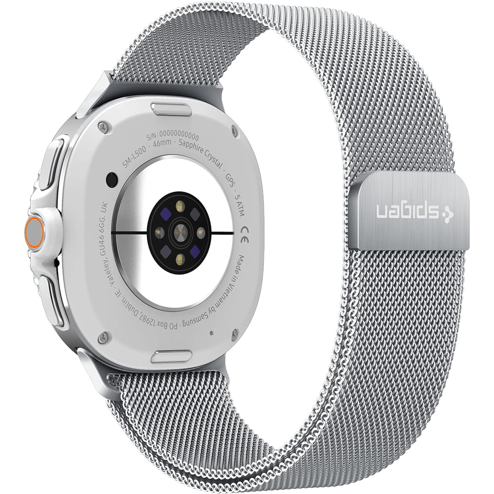 Каишка Spigen Metal Fit за Samsung Galaxy Watch9 / Watch8 / Watch8 Classic Series, Сребриста AMP10121