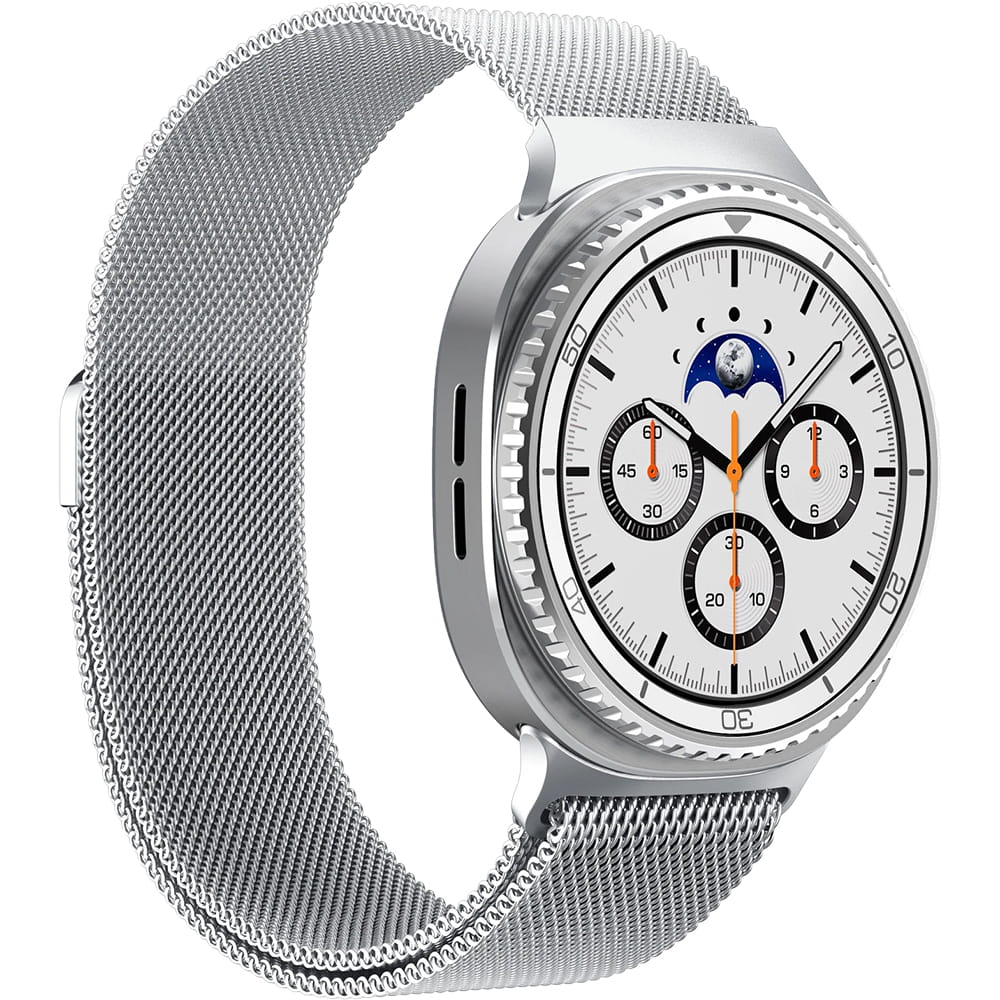 Каишка Spigen Metal Fit за Samsung Galaxy Watch9 / Watch8 / Watch8 Classic Series, Сребриста AMP10121