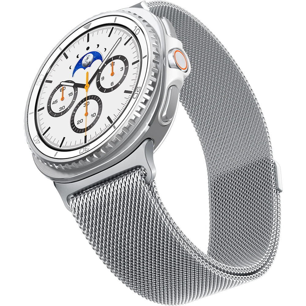 Каишка Spigen Metal Fit за Samsung Galaxy Watch9 / Watch8 / Watch8 Classic Series, Сребриста AMP10121