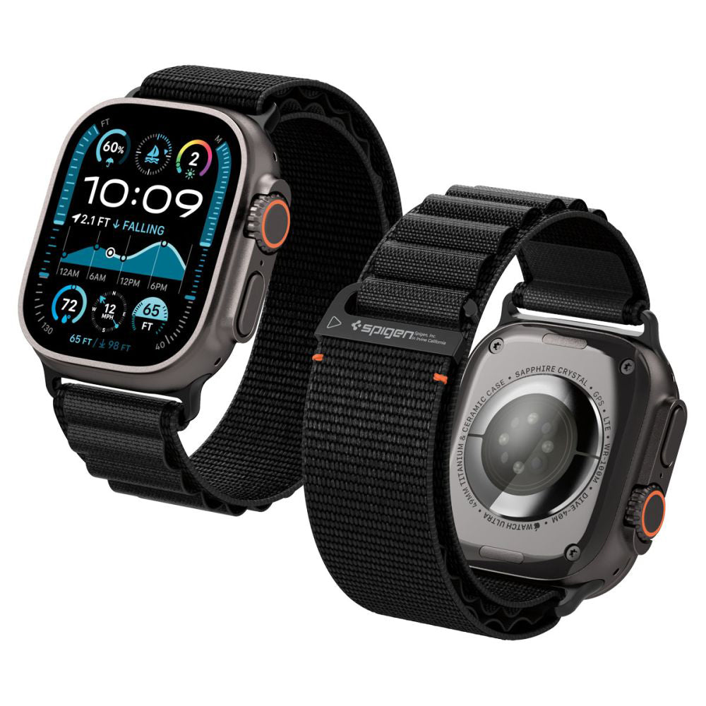 Каишка Spigen WBF1 за Apple Watch 49mm / 46mm / 45mm / 44mm Series, Черна AMP10144