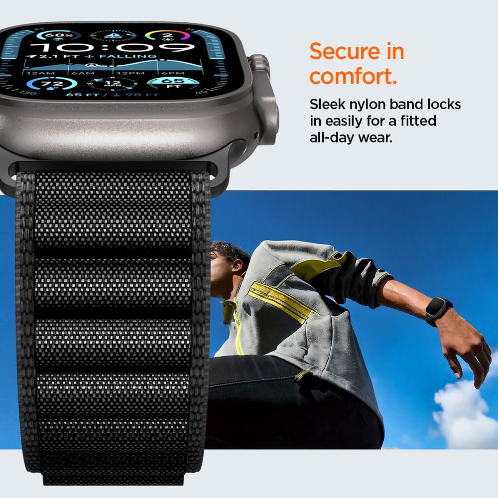 Каишка Spigen WBF1 за Apple Watch 49mm / 46mm / 45mm / 44mm Series, Черна AMP10144