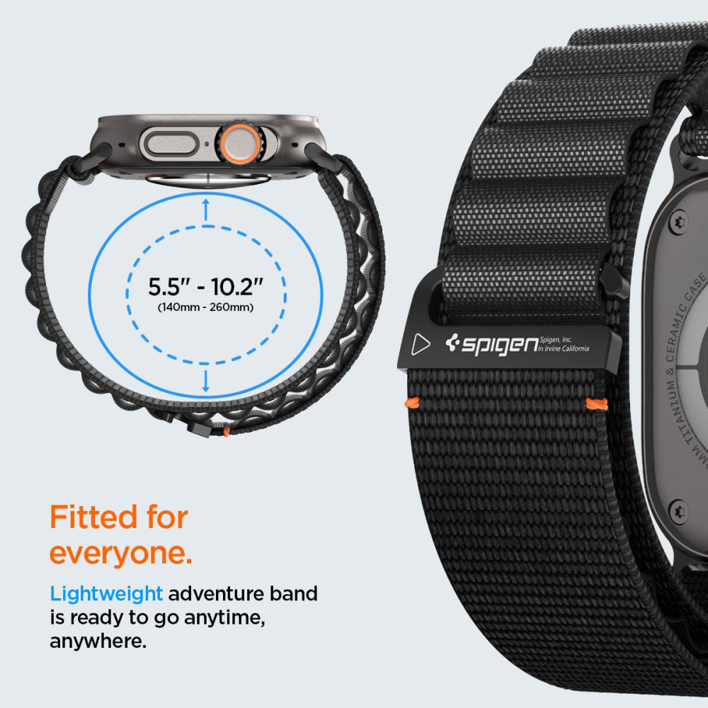 Каишка Spigen WBF1 за Apple Watch 49mm / 46mm / 45mm / 44mm Series, Черна AMP10144