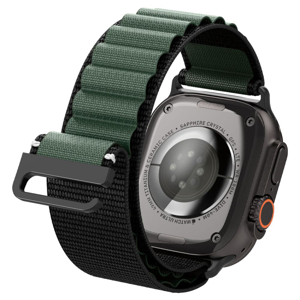 Каишка Spigen WBF1 за Apple Watch 49mm / 46mm / 45mm / 44mm Series, Черно Зелена AMP10223