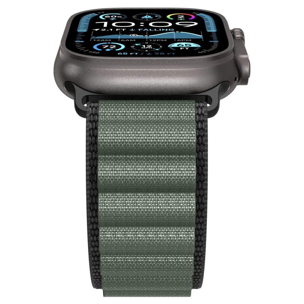 Каишка Spigen WBF1 за Apple Watch 49mm / 46mm / 45mm / 44mm Series, Черно Зелена AMP10223