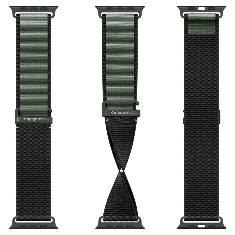 Каишка Spigen WBF1 за Apple Watch 49mm / 46mm / 45mm / 44mm Series, Черно Зелена AMP10223