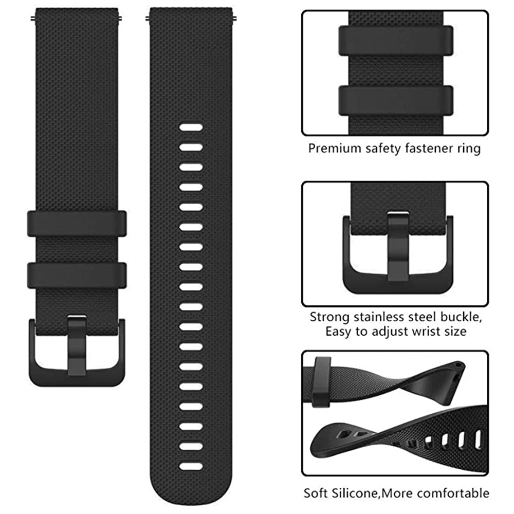Каишка Techsuit W006 за Samsung Galaxy Watch / Huawei Watch Series, 20mm, Черна