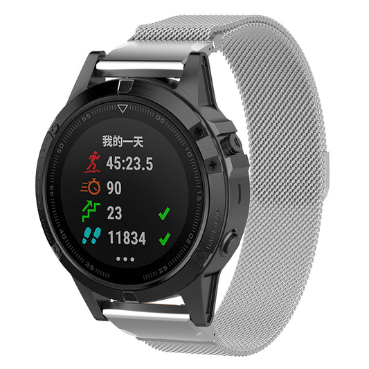 Каишка Techsuit W009 за Garmin Instinct / Approach / Fenix Watch Series, 20mm, Сребриста