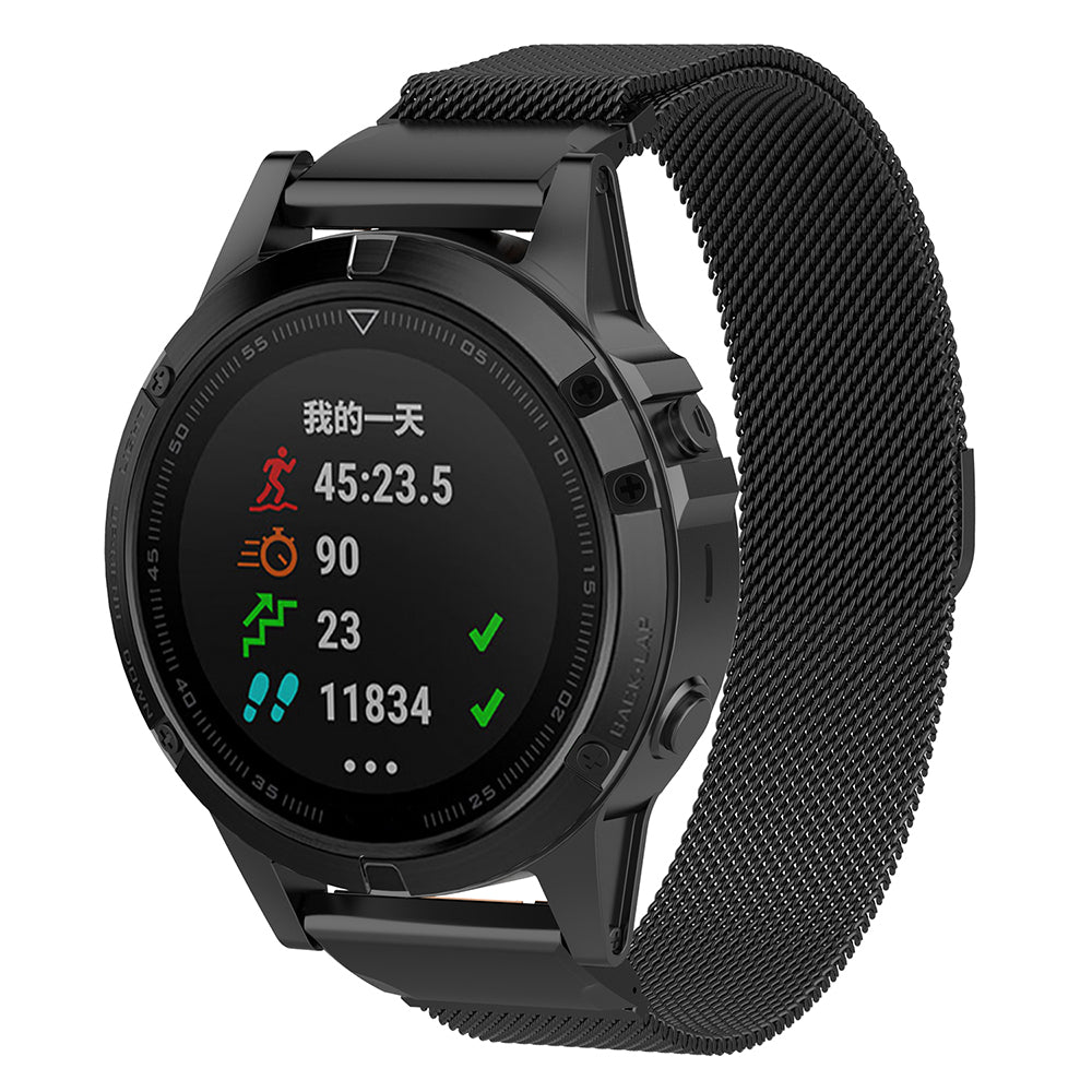 Каишка Techsuit W009 за Garmin Watch Fenix / Forerunner Series, 22mm, Черна