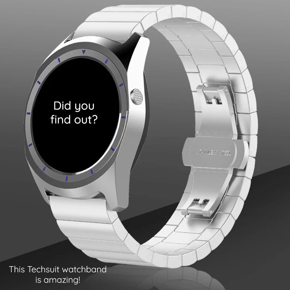 Techsuit W012 Strap for Apple Watch 42mm / 41mm / 40mm / 38mm Series, Silver