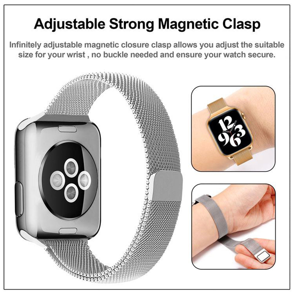 Каишка Techsuit W034 за Apple Watch 49mm / 46mm / 45mm / 44mm / 42mm Series, Сребриста