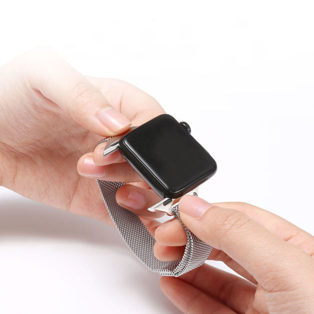 Каишка Techsuit W034 за Apple Watch 49mm / 46mm / 45mm / 44mm / 42mm Series, Сребриста
