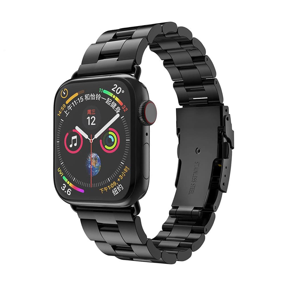 Каишка Techsuit W036 за Apple Watch 49mm / 46mm / 45mm / 44mm / 42mm Series, Черна