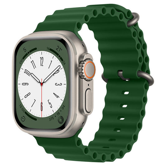 Каишка Techsuit W038 за Apple Watch 49mm / 46mm / 45mm / 44mm / 42mm Series, Тъмнозелен
