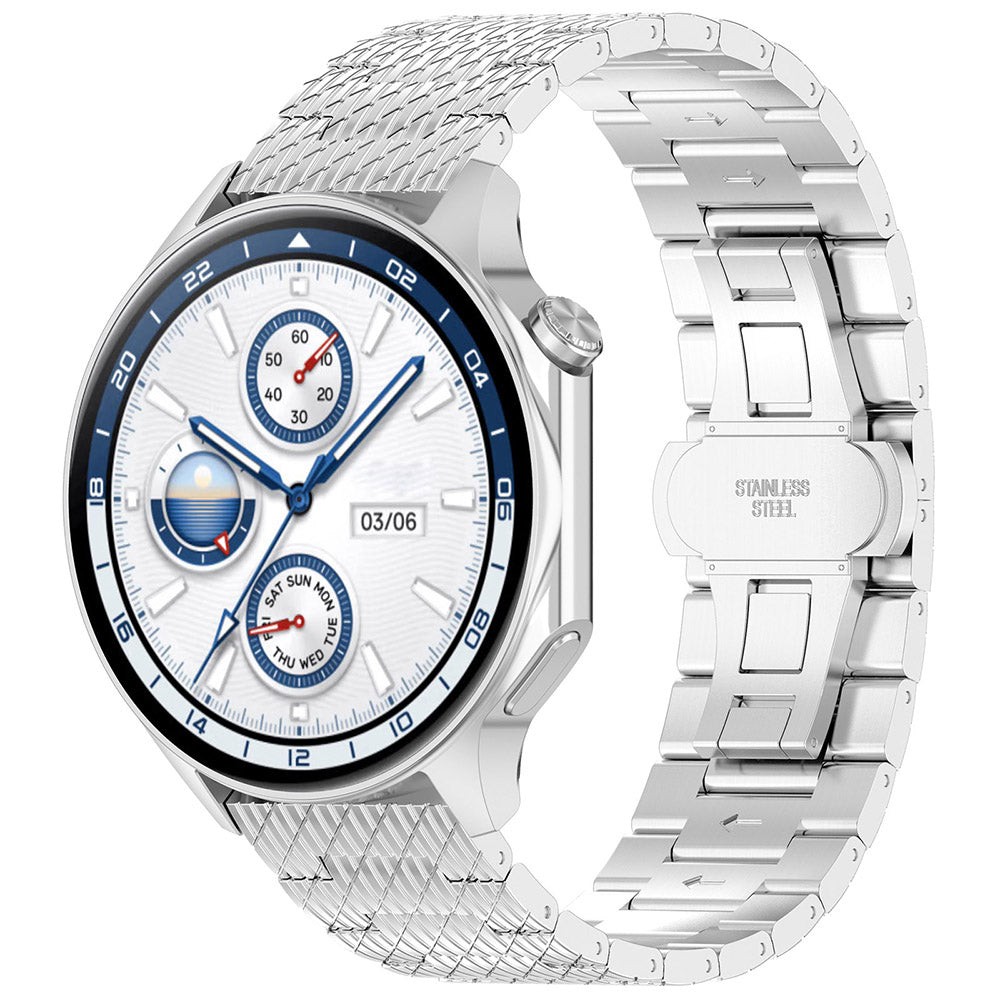 Каишка Techsuit W052 за Huawei Watch / Xiaomi Watch Series, 22mm, Сребриста