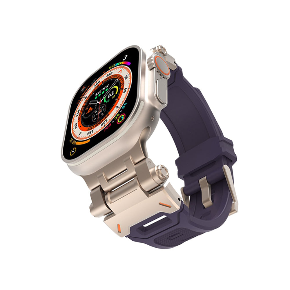Колан Techsuit W064 за Apple Watch 49mm / 46mm / 45mm / 44mm / 42mm Series, Сребристо Лилав