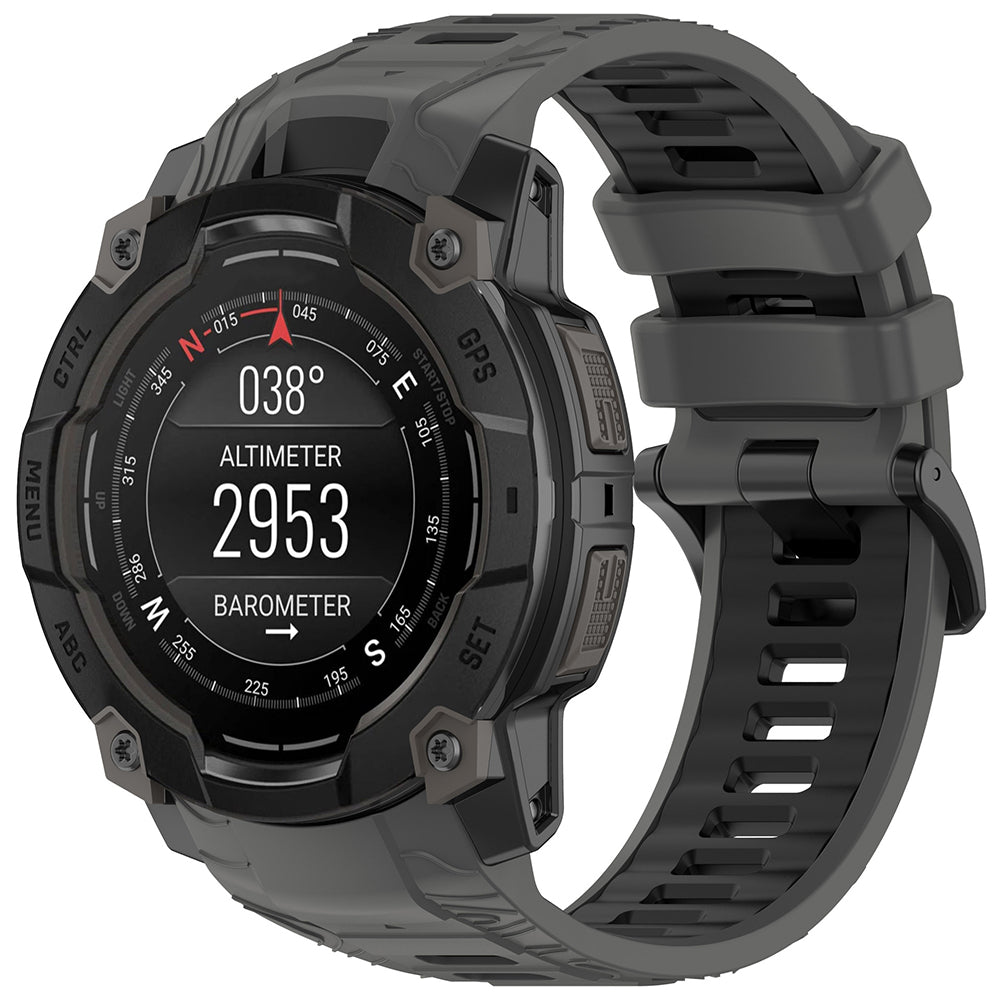 Каишка Techsuit W077 за Garmin Instinct 3 45mm Solar / Instinct 3 45mm, Сивa