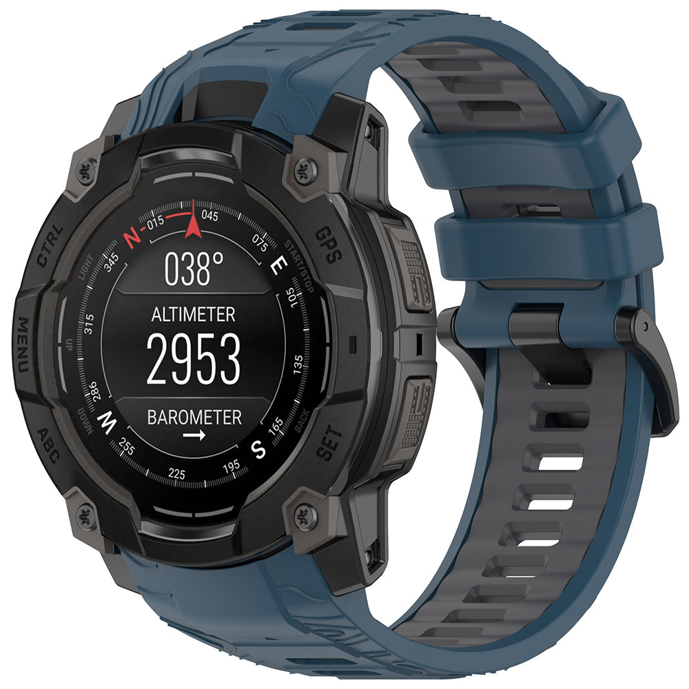 Каишка Techsuit W077 за Garmin Instinct 3 50mm Solar / Instinct 3 50mm, Тъмносиня