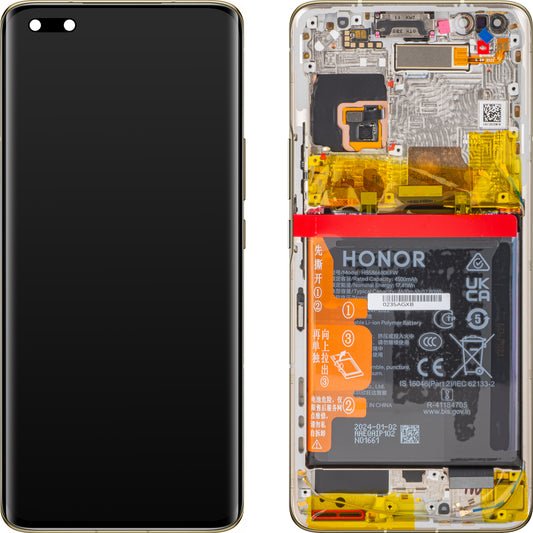 Тъчскрийн дисплей Тъчскрийн Honor Magic4 Pro, с рамка и батерия, златен, сервизен пакет 0235AGXB