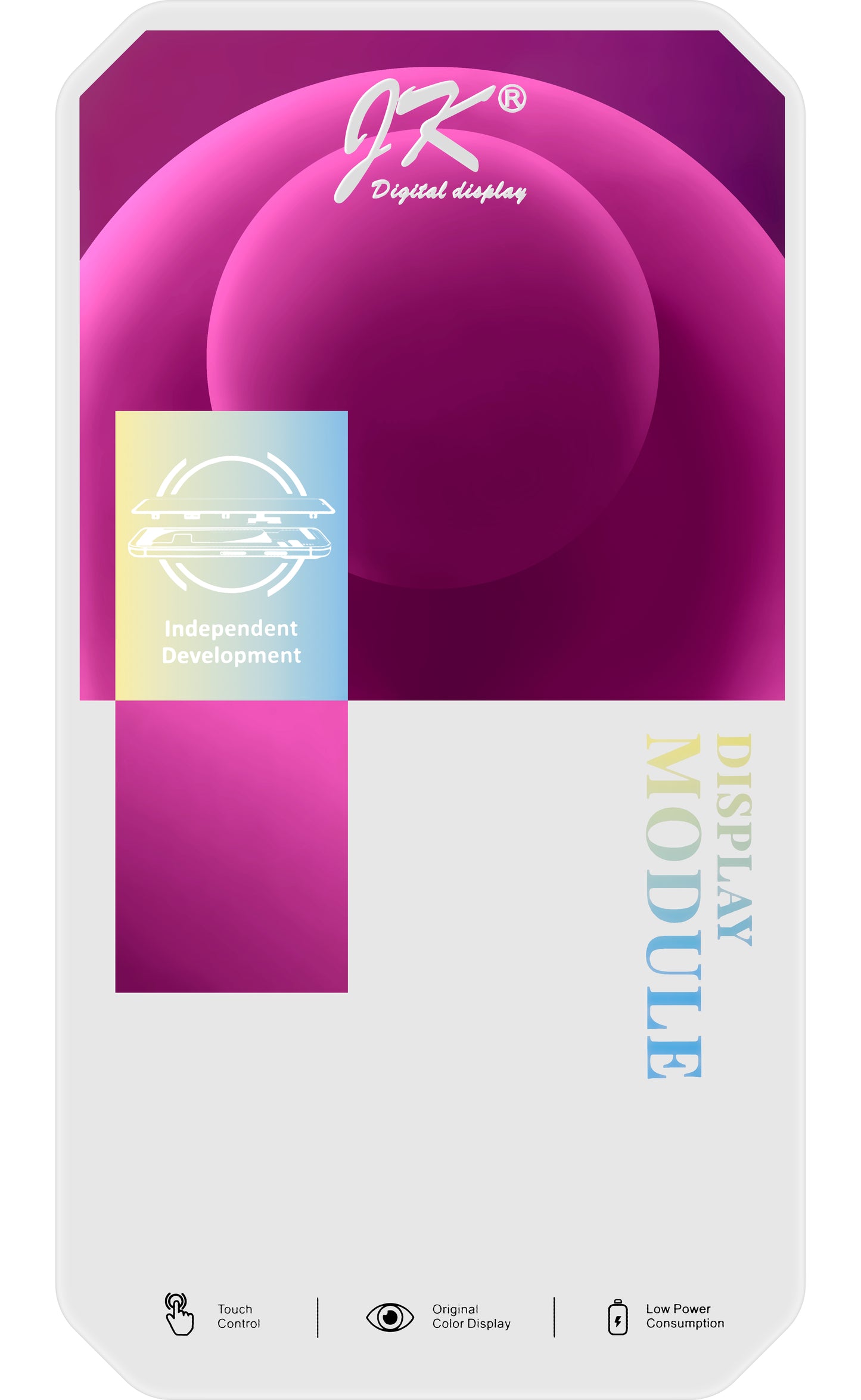 JK Тъчскрийн дисплей за Apple iPhone 12 mini, с рамка, версия с вграден LCD дисплей, черен