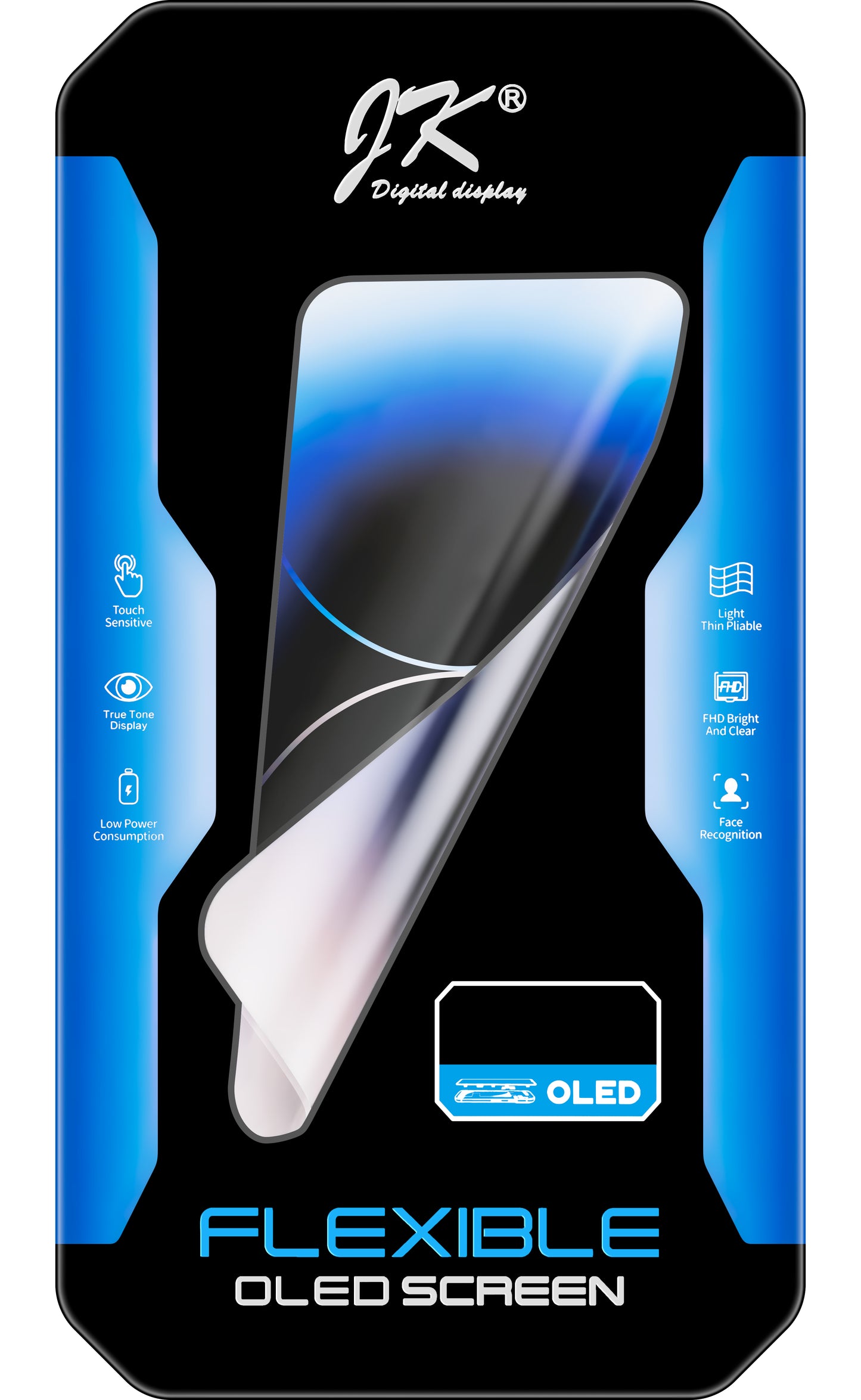 Сензорен дисплей JK за Apple iPhone 11 Pro Max, с рамка, OLED версия, черен