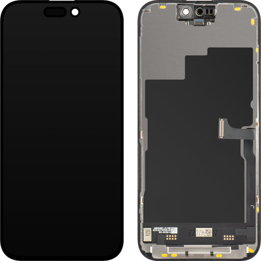 Дисплей с тъчскрийн JK за Apple iPhone 15 Pro, с рамка, LCD версия In-Cell IC Movable, черен