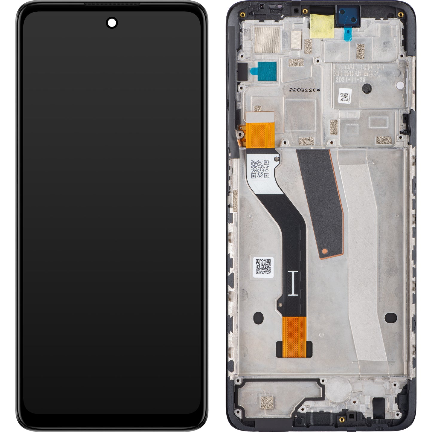 Motorola Moto Moto G51 5G сензорен дисплей, с рамка, черен, сервизен пакет 5D68C20028