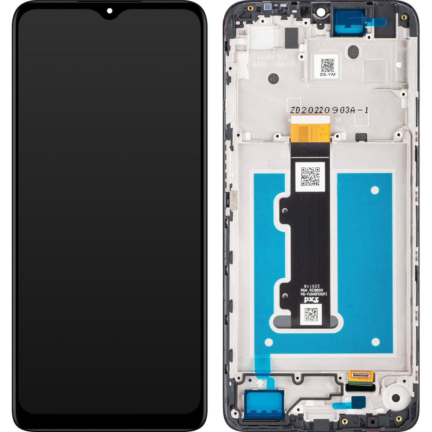Тъчскрийн дисплей Motorola Moto E22i / E22, с рамка, черен, сервизен пакет 5D68C21594