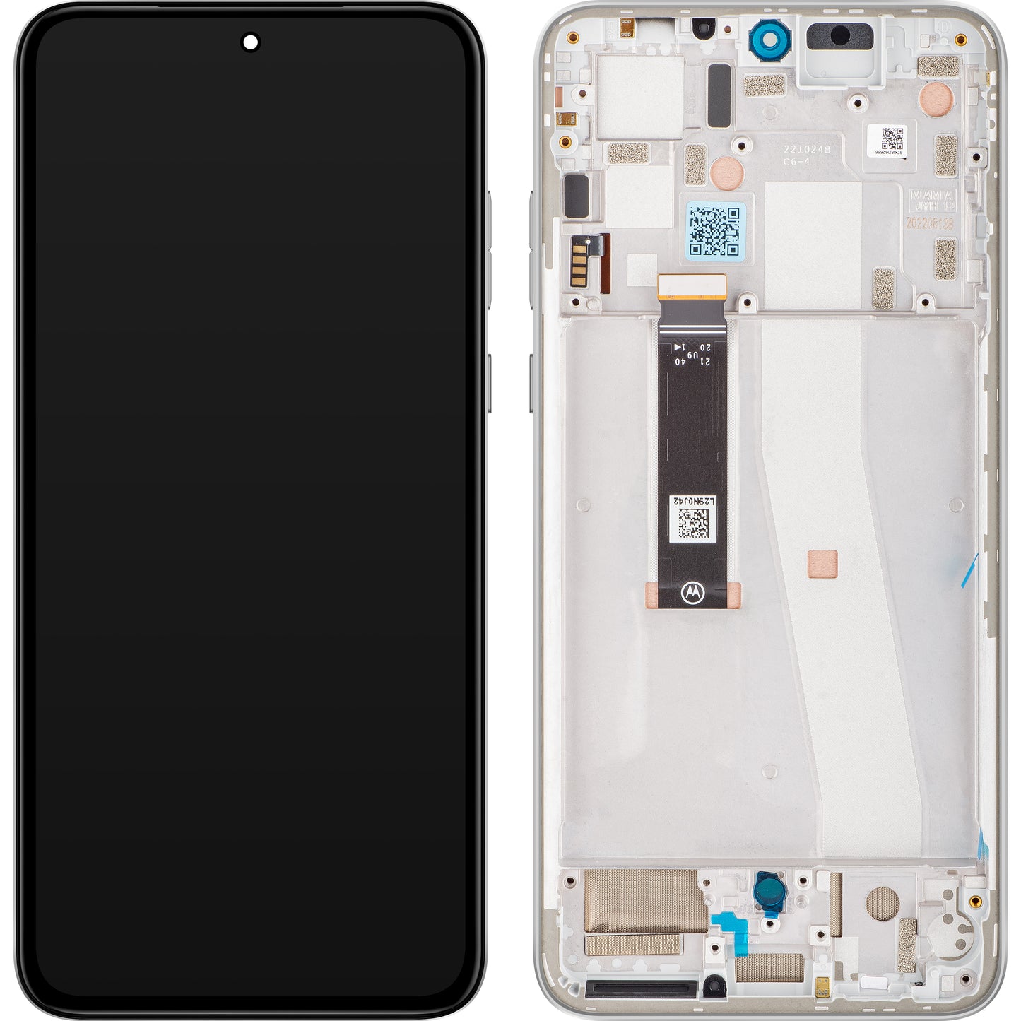 Motorola Edge 30 Neo сензорен дисплей, с рамка, сребрист (Ice Palace), сервизен пакет 5D68C21404
