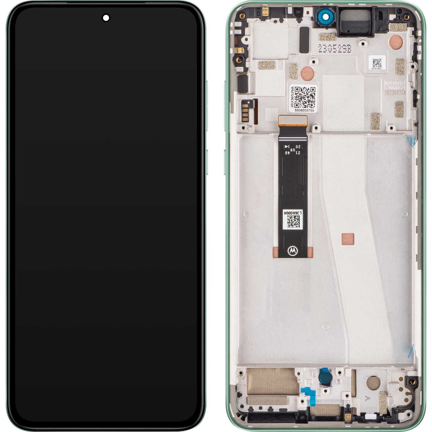 Motorola Edge 30 Neo сензорен дисплей, с рамка, зелен (Aqua Foam), сервизен пакет 5D68C21406