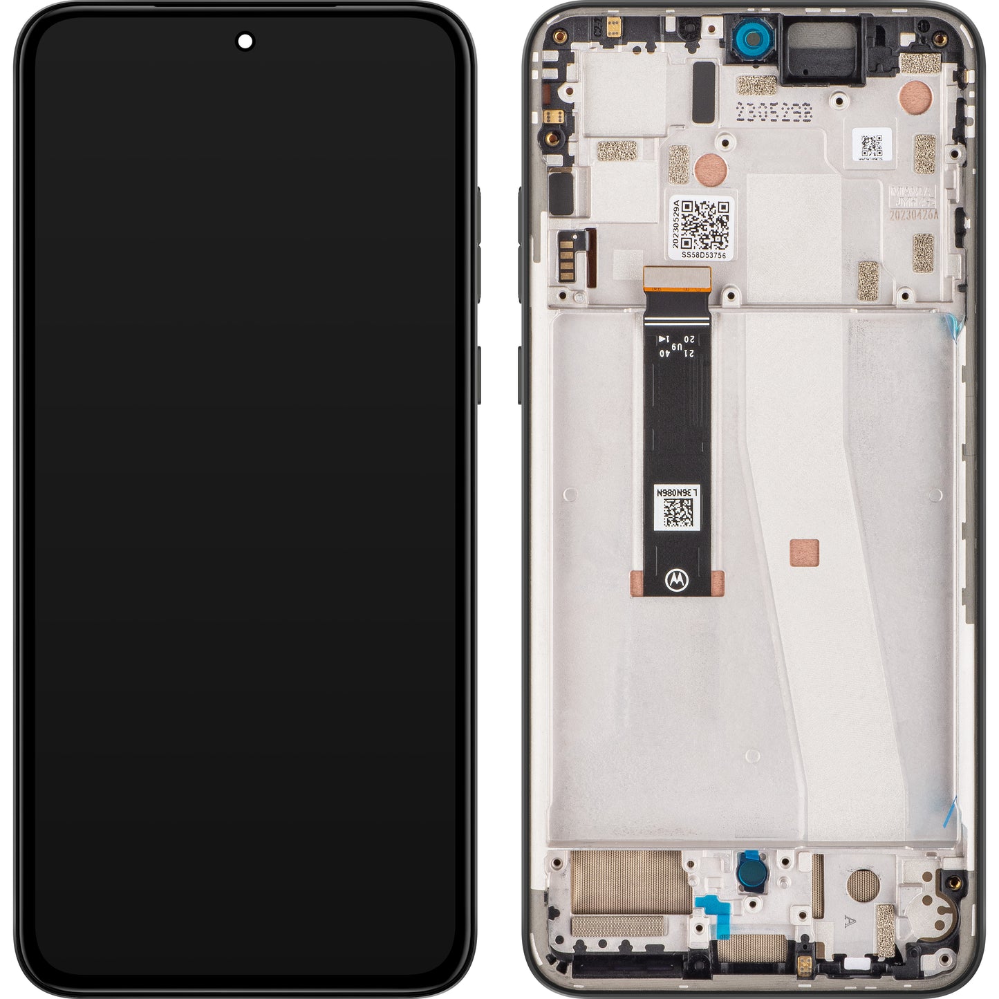 Тъчскрийн дисплей Motorola Edge 30 Neo, с рамка, черен (Black Onyx), сервизен пакет 5D68C21403