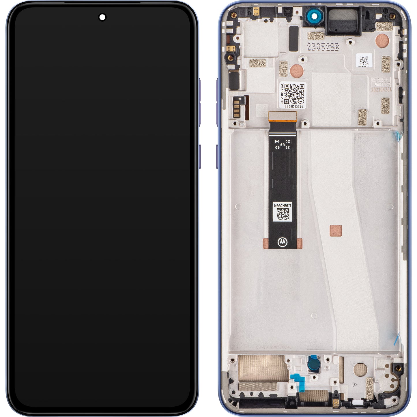 Тъчскрийн дисплей Motorola Edge 30 Neo, с рамка, лилав (Very Peri), сервизен пакет 5D68C21405